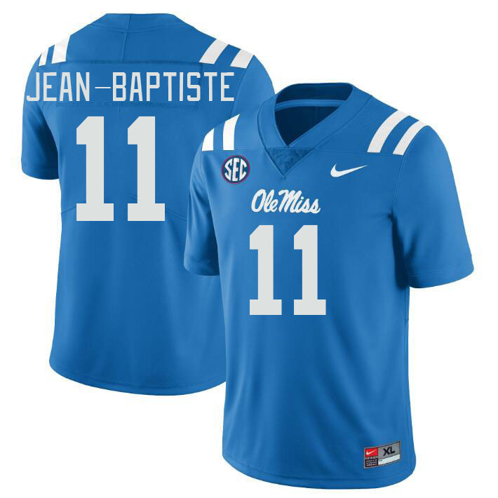 Men #11 Jeremiah Jean-Baptiste Ole Miss Rebels College Football Jerseys Stitched Sale-Power Blue